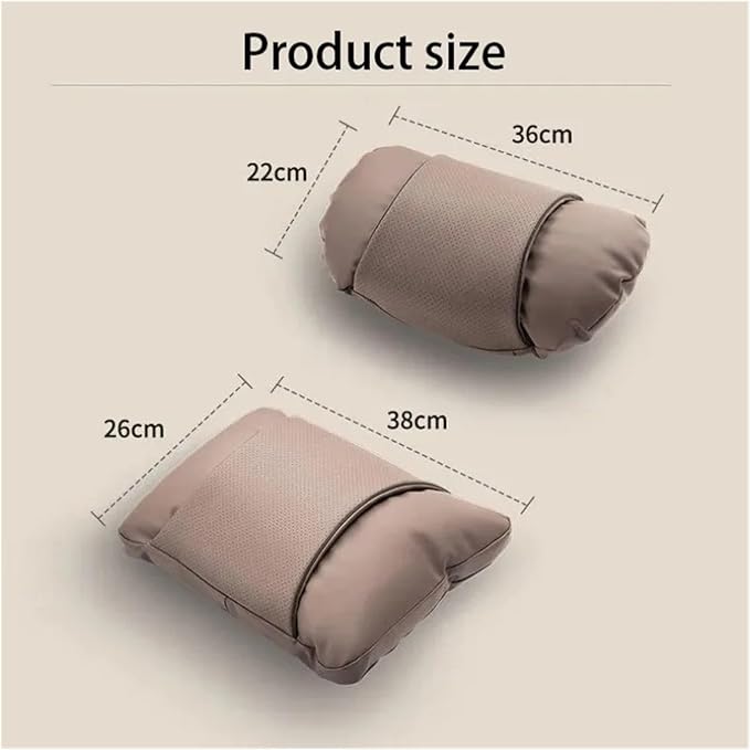 1/2PCS PU Leather Car Neck Pillow & Lumbar Support Cushion, Breathable Universal Seat Headrest Waist Pad, Soft Support Cushion for Daily Driving and Travel(D Style)