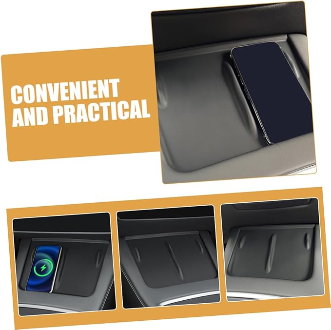 GLEAVI Charging Phone Pad -Skid Cover for Car Center Console Easy Installation Grip Compatible Model Sleek Design