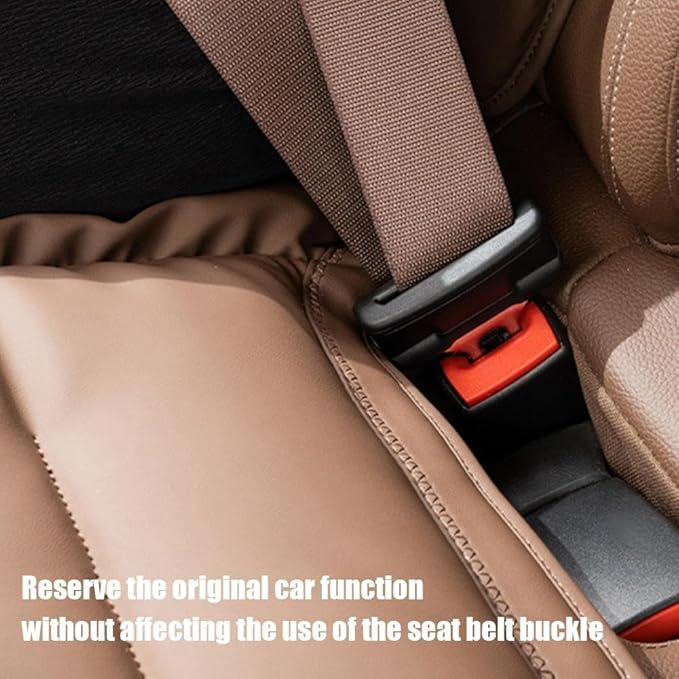 Skin-Friendly & Dirt-Repellent Leather Seat Cushions, 2026 Car Seat Cushion for Driving, 1.57" Thick Comfort Seat Protector, Universal Non-Slip Memory Foam Pad for Car (Black, Front Seat Cushion)