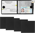 4 PCS Car Registration and Insurance Holder, 10.6''×4.8'' Essential Auto Card Glove Box Organizer with Closure, Vehicle Interior Accessories Perfect for Documents, Cards