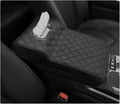 Car Center Console Cushion Pad, Comfy Leather Foam Car Armrest Console with Tissue Box, Universal Waterproof Car Armrest Cover with Height Increase, Car Armrest Accessories (Black)