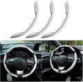 Mandark 3PCS Carbon Fiber Car Steering Wheel Cover, Anti-Skid Leather Vehicle Segmented Steer Wheel Protector, Auto Interior Protection Guard Accessories, Universal for Most Cars (White)