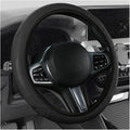 Car Steering Wheel Cover, 15 Inch Leather Soft Elastic Stretch Anti Slip Auto Steering Wheel Wrap Guard, Breathable Vehicle Interior Accessories, Universal for SUV RV Truck (Black)
