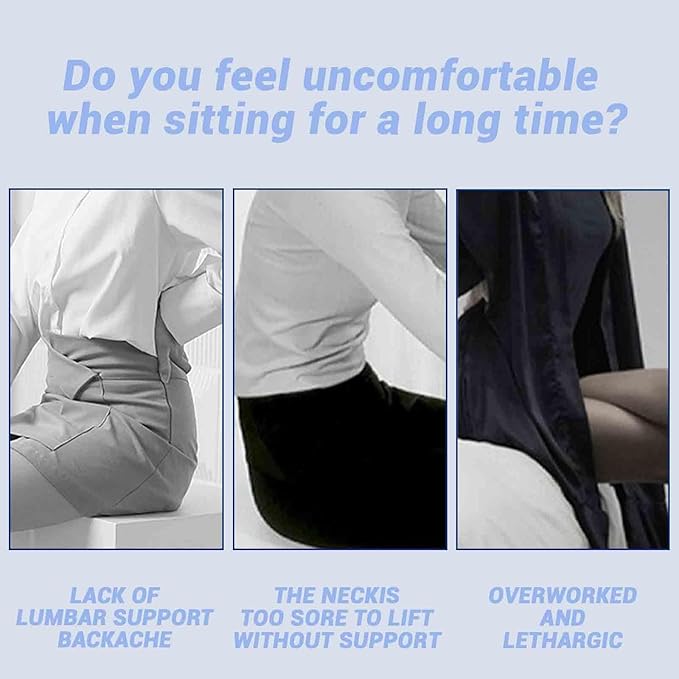 Back and Seat Cushion, Car Seat Cushion, Memory Foam L-Shaped Integrated Car Cushions, Ergonomic Car Cushion for Big People with Back Support (Navy)