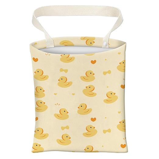 Car Trash Can, Cute Car Trash Bag, Hanging Car Organizer and Storage Bag, Trash Bin for Car Accessories, Vehicle, Travelling, Camping Cute Yellow Duck