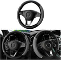 Car Steering Wheel Cover, Non-Slip, Elastic, Steering Wheel Cover for Men and Women, Universal Fit 15 Inches Cars, Vehicles, SUVs (Gray)