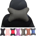 Thomakoo Car Neck Pillows 2pcs Pack Car Headrest Pillow Pu Leather Car Cervical Pillows for Traveling Car Pillows Filled by Fiber (Gray)