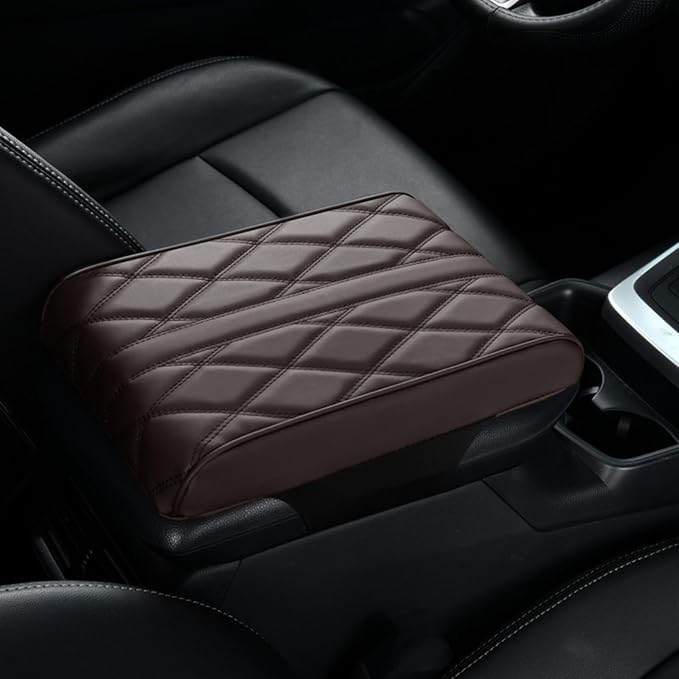 Car Armrest Pad for Audi SQ8/RS Q8 RSQ8 2019 2020 2021 2022 2023 2024 2025 Car Centre Console Armrest Padding Car Center Console Cover Pad with Memory Foam,Brown