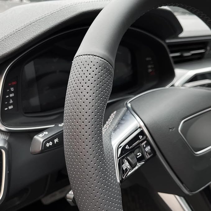MEWANT Custom Hand Stitch Artificial Leather Steering Wheel Cover for Audi A6 A6 Allroad A7 RS 6 Avant RS 7 S6 A7