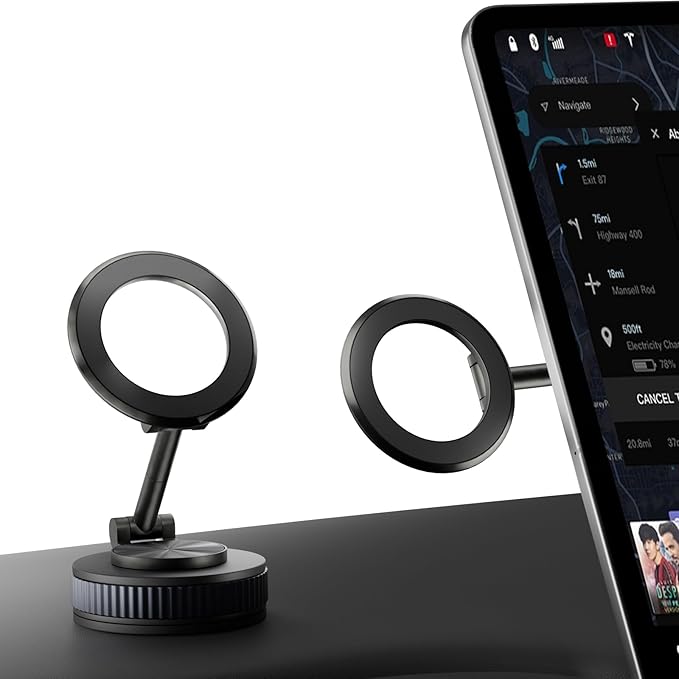 YIUS Magnetic Car Phone Holder for Magsafe [78+LBS Strongest Suction & 2400gf Magnetic] 360° Adjustable Phone Mount, Car Accessories for Tesla for iPhone 17 Pro Max 16 15 14 13 12 Air Plus