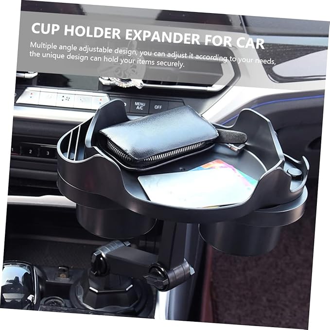 Zerodeko Car Cup Holder Expander with Rotatable Tray Holder for Car Fits Vehicles Multi-Angle Design Convenient Storage for Driving