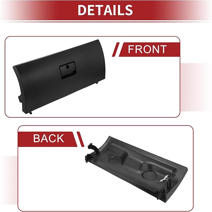 ACROPIX Dash Glove Box Door Lid Cover Glove Compartment Lid Assembly Fit for VW Golf Late 2002 2003 2004 2005 No.1J1857121A Black - Pack of 1