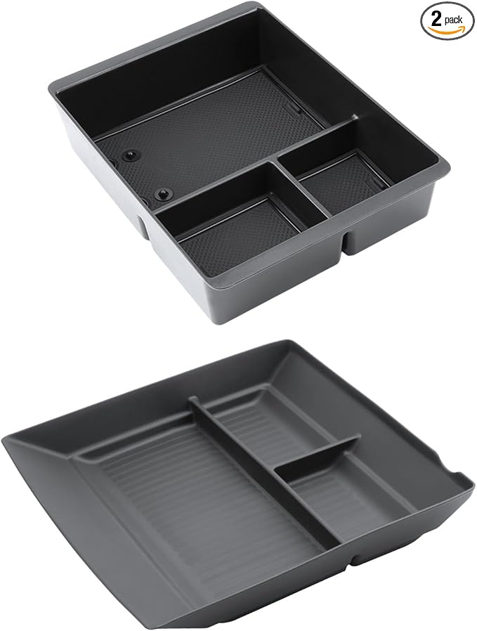 LFOTPP For Armada Center Console Organizer for 2025 2026 Armada (SV/SL/Platinum/Pro-4X/Platinum Reserve) Middle Armrest Storage Tray Insert,Non-Slip Waterproof 2PCS Interior Accessories
