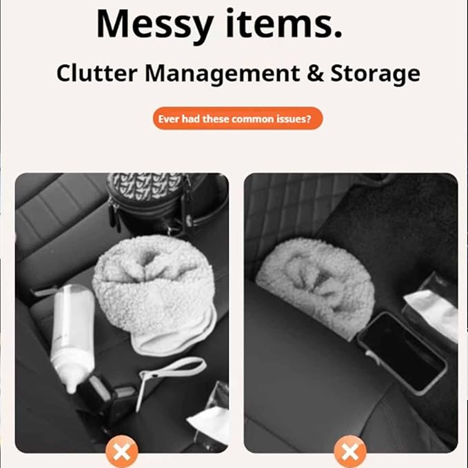 Car Organizers and Storage Box Multifunctional, Car Seat Back Organizer, 4 In 1 Universal Car Storage Box With Hanging Tissue Holder, Cup Holders & Hooks for Purses to Travel Accessories (Orange)