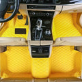 Custom Personalized Floor Mats for Cars - Luxury Full Coverage All Weather Mats, Anti-Slip Leather Mat Set, Fit for 99% of Cars, SUVs & Trucks (Yellow, A-Diamond)