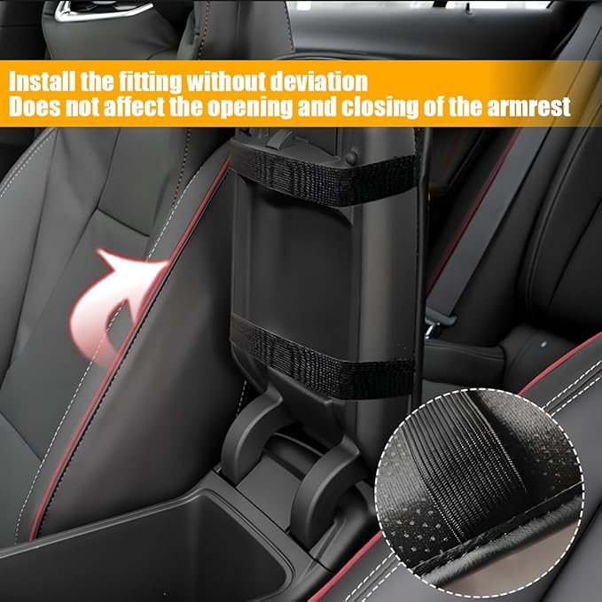 Car Center Console Cushion Pad, Leather Waterproof Vehicle Armrest Seat Box Cover, Comfortable Automotive Interior Arm Rest Protector Accessories, Universal for SUV, Sedan, Truck (Wine Red)