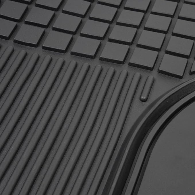 Motor Trend Premium All Weather Rubber Floor Mats for Cars SUV Trucks, Heavy Duty Universal Fit Trim to Fit Protection Floor Liners Front Rear Set Non-Slip (2 Front Floor Mats, 1 Rear Floor Mat)