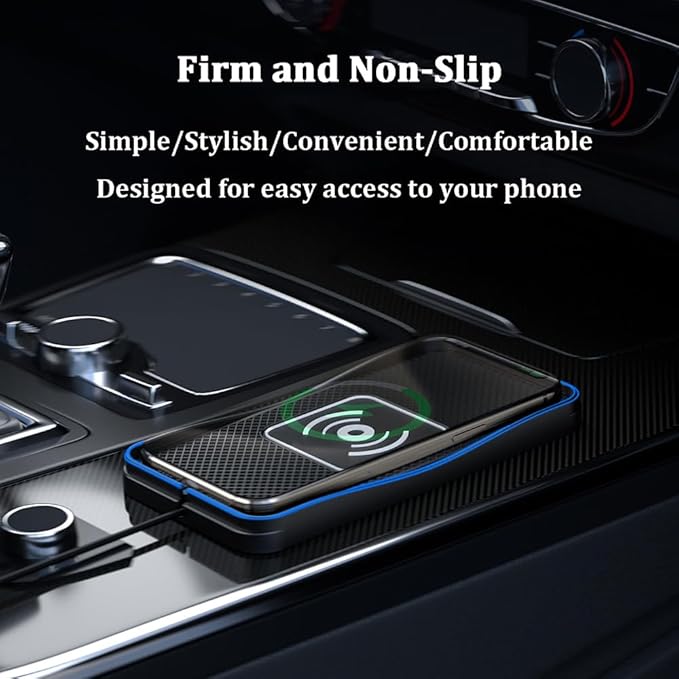 Wireless Car Charger Pad for Lincoln Aviator 2003-2005 2020-2026, Type-C/USB 20W Car Wireless Charger Non-Slip Phone Charging Pad Car Accessories,A 30cm Cable Type-C Plug