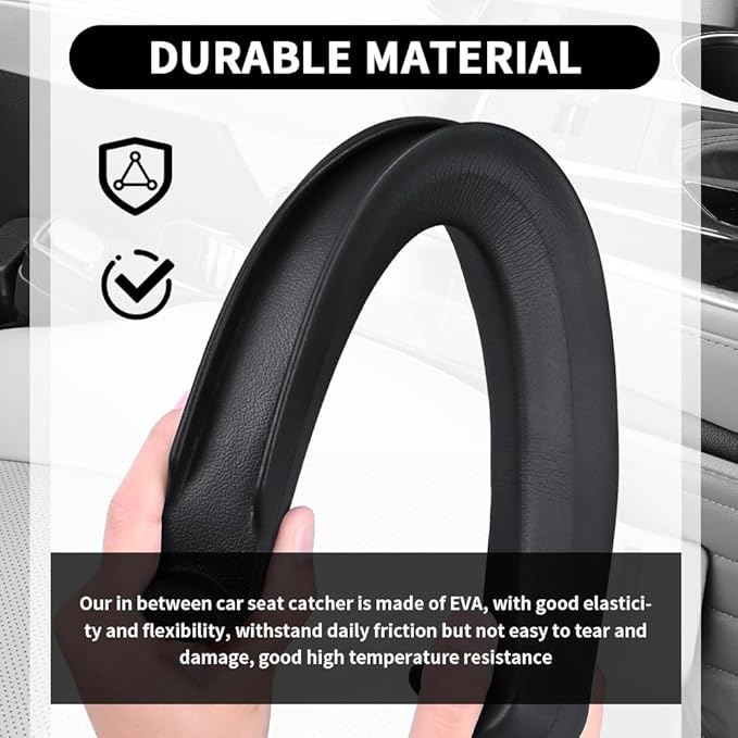 Turcee 2PCS Car Seat Gap Filler Organizer with Storage Slot & Hook,Car Seat Gap Filler Strip for Filling Gaps,Universal & Double-Sided Use Cars Seats Gaps Plug Cars Interior Accessories