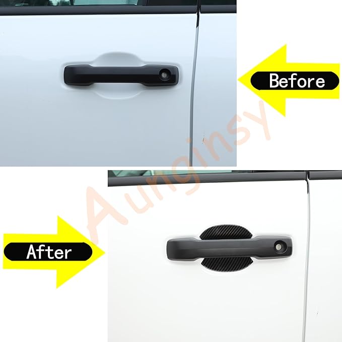 Car Exterior Door Handle Bowl Trim Cover Compatible with Toyota Tundra 2022+/Sequoia 2023+/Tacoma 2024+/4Runner 2025+, ABS Outside Door Grab Pull Handle Cup Bowl Scratch Protector Sticker Accessories