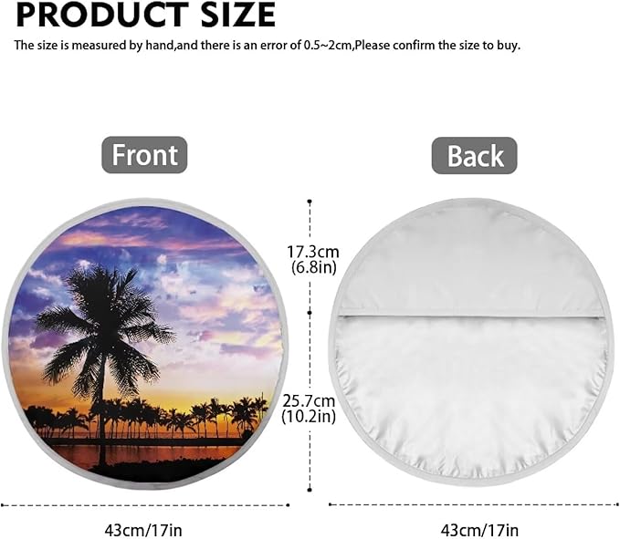 Steering Wheel Sun Shade Cover for Car SUV Van Truck Vehicle Steering Wheel Protector Steering Wheels Accessories Keep Cool in Summer, Sunset Glow Beach Coconut Tree Pattern