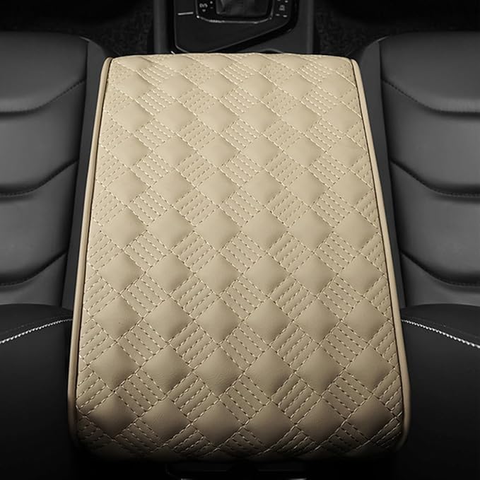 Car Armrest Cushion, Automotive Anti-Scratch Leather Memory Foam Center Console Pad Cover Protector Elbow Pillow Armrest Seat Box with Organizer Pockets Storage Bag, Universal Fit