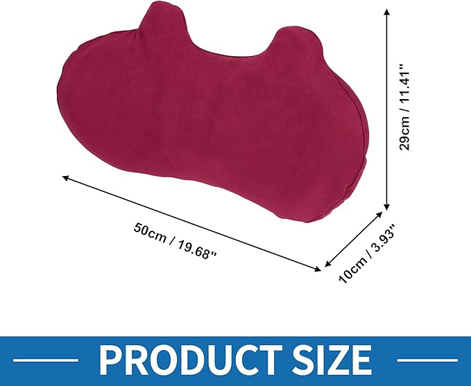 Car Seat Lumbar Massage Lumbar Cushion Memory Foam Support Ergonomic Design 29x50x10cm Suede Wine Red 1 Pc