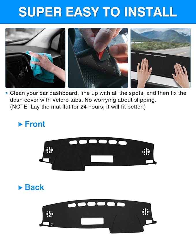 Cartist Custom Fit for Dash Cover Mat Toyota RAV4 2013-2018 Accessories Suede Dashboard Cover Nonslip Dashboard Mat Protector Sunshade No Glare Black