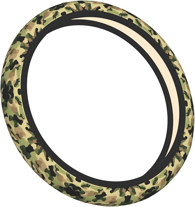 Camouflage Car Steering Wheel Cover, 15 Inch Steering Wheel Cover Stylish Decor for Most Cars