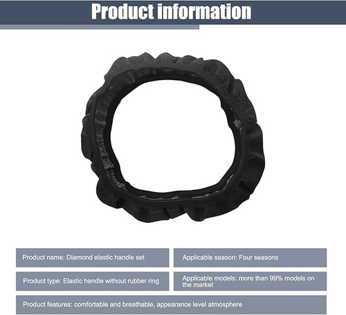 1 PC Car Steering Wheel Cover, 14.96In Waterproof Breathable Leather Vehicle Steering Wheel Anti-Slip Accessories, Universal Automotive Steering Wheel Protector for Truck SUV (Black)