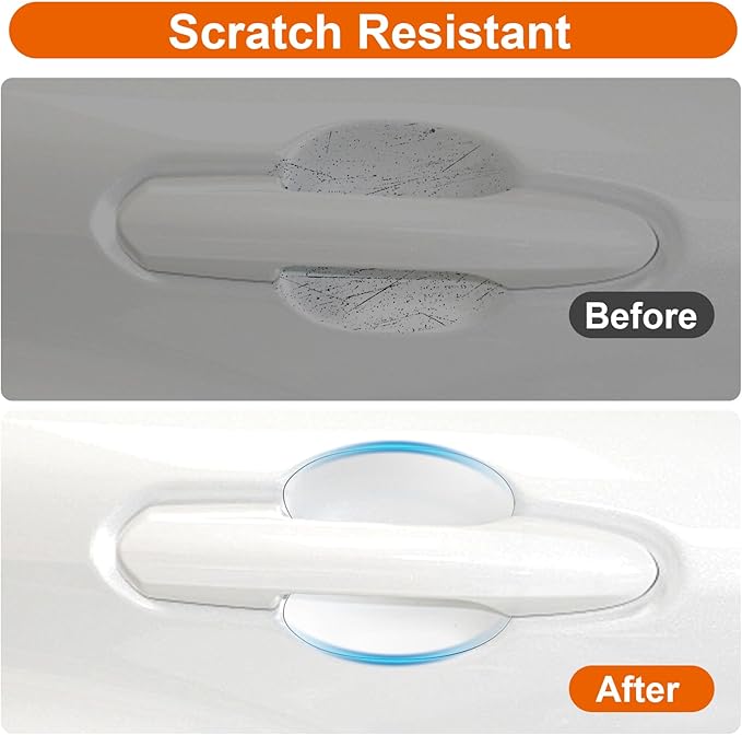 Sibba 20 PCS Car Door Handle Protectors Carbon Fiber Clear Protective Film Anti-Scratch Guard Self-Healing Paint Protection Decal Handle Cup Protector Universal Fit for All Vehicles SUVs Trucks