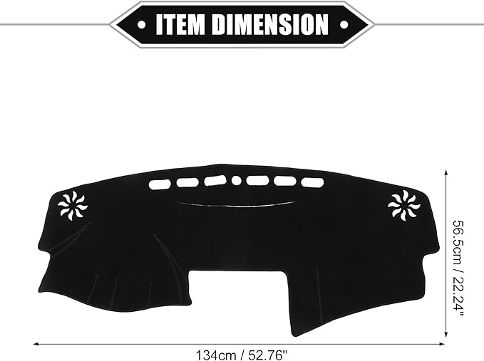 Dashboard Cover Compatible for Toyota Camry 2007-2011, Non-Slip Polyester Black Dash Cover Mat Dash Board Protector Cover