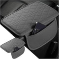 Car Center Console Cover, Leather Vehicle Arm Rest Protection Cushion with 2 Side Storage Bags, Auto Interior Armrest Storage Box Pad Accessories, Universal for SUV, Sedan, Truck (Gray)