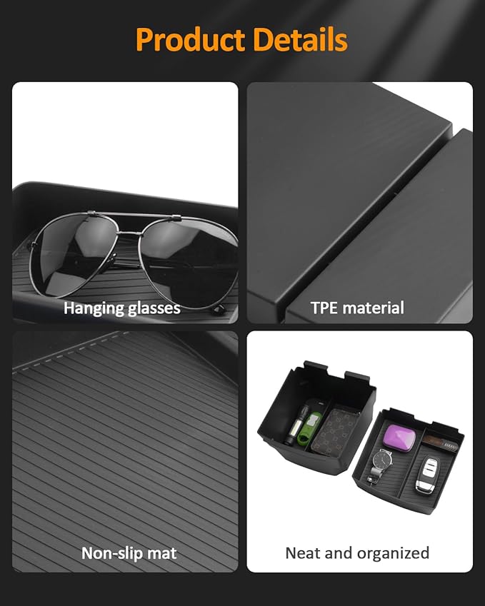 CDEFG for 2024 2025 2026 Chevy Silverado 2500 3500 HD Accessories Center Console Organizer Tray for Chevrolet Silverado 2500HD 3500HD- Not Compatible with Front Triple Seats/1500