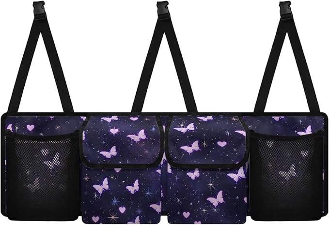 Car Trunk Organizer, Butterfly Hanging Seat Back Storage Organizer with Large Pockets, Space-Saving Backseat Car Organizer, Large Capacity Collapsible Bag
