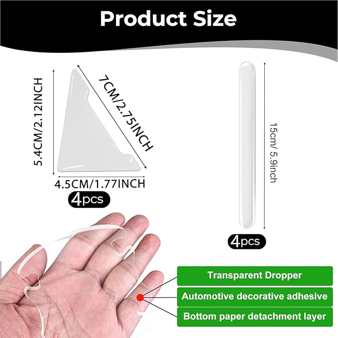 8Pcs Transparent Car Door Edge Protection Device Transparent Door Handle Protector Waterproof and Scratch Resistant Paint Protection Pad Suitable for Most Car (Car Door Protector)