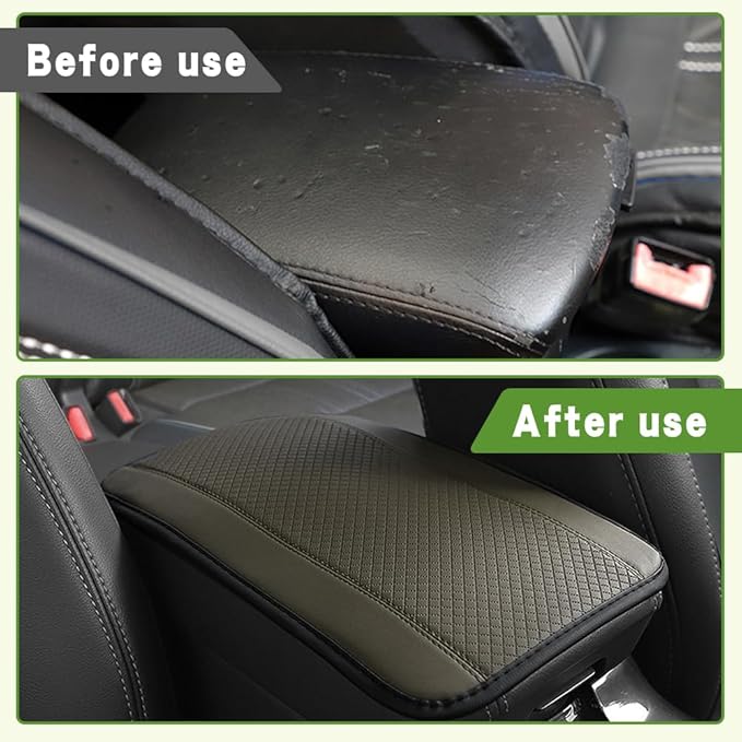 Car Center Console Armrest Pad, 12.6X 7.2 Inch PU Leather Waterproof Auto Armrest Seat Box Cover Protector, Car Center Console Cover, Universal Car Interior Accessories for Cars, Trucks, SUVs
