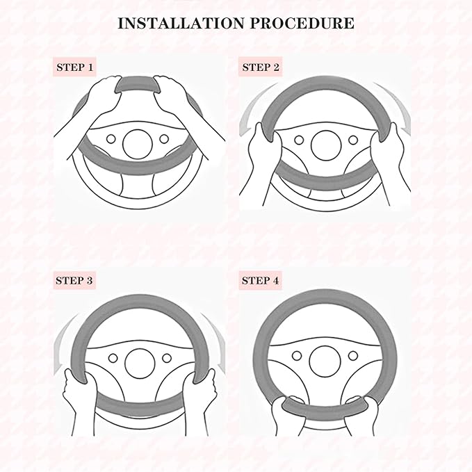 Cute Steering Wheel Cover D Shape for Women Men Breathable Universal 15 inch,Black and Red