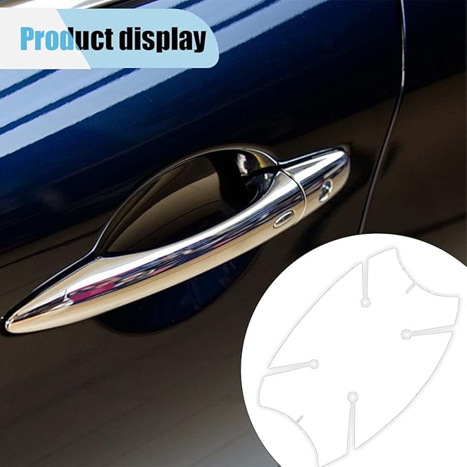 10PCS Transparent Car Door Handle Scratch Protector, TPU Invisible Protective Film, Car Door Bowl Guard Sticker, Paint Protection Sticker, Universal Car Handle Cup Sticker for Most Vehicles