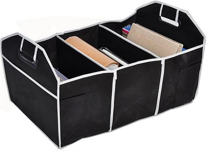 KIMISS Car Trunk Organizer for Foldable Trunk Storage Bag Collapsible Cargo Storage Containers with Reinforced Handles Automotive Trunk Organizer for Car Essentials