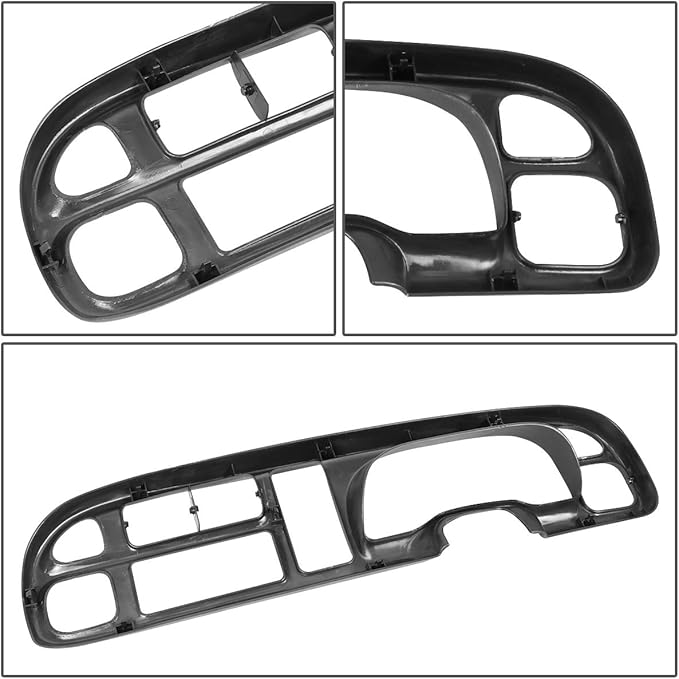 DNA MOTORING Dashboard Cover Cap Overlay + Instrument Bezel Replacement Compatible with 98-01 Ram 1500 Pickup / 98-02 Ram 2500 3500 Pickup, ZTL-Y-0090