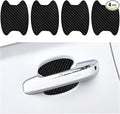Car Door Handle Cup Scratch Protector, 4PCS 3D Carbon Fiber Vehicle Handle Bowl Sticker, Automotive Exterior Door Cup Protection Decal, Universal for SUV Caravan Automobile (Black)