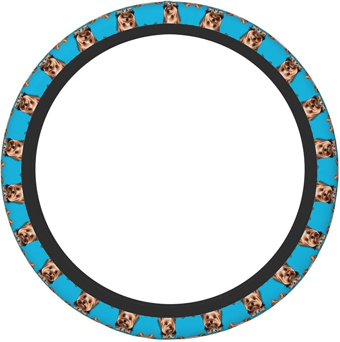 Dogs ATR Pattern Car Steering Wheel Cover, 15 Inch Steering Wheel Cover Stylish Decor for Most Cars