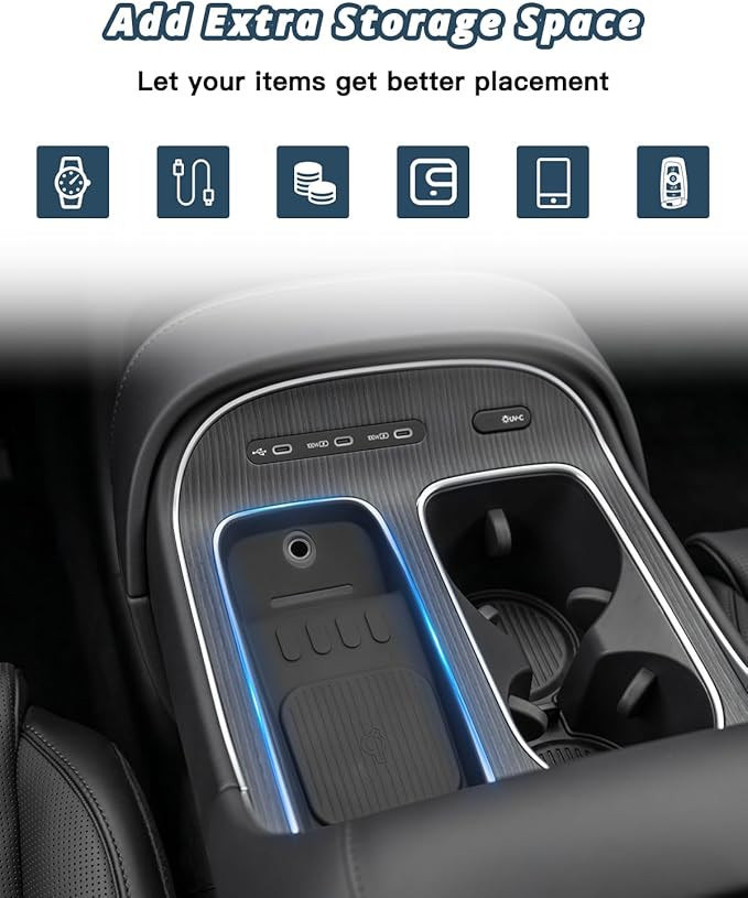2026 Palisade Wireless Charging Pad for Hyundai Palisade 2026 Accessories Anti-Slip Wireless Silicone Mat Compatible with 2026 Hyundai Palisade Calligraphy/Limited/XRT Pro(Only for 7-seat version)