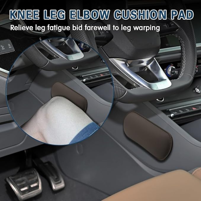 2PCS Car Door Armrest Pads, Soft Leather Car Armrest Cushion with Memory Foam, Comfortable Auto Center Console for Leg Elbow, Elbow Pads Interior Accessories Fit Most Vehicles (Mocha Brown)
