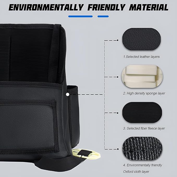 Car Handbag Holder Between Seats, Leather Large Capacity Vehicle Front Seat Storage Bag with Tissue Holder, Multi-Pocket Automotive Console Organizer, Universal for SUV RV Truck (Style2)