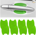 Blilo 8PCS Car Door Handle Sticker, Carbon Fiber Anti-Scratches, Universal Fit, Green/8PCS
