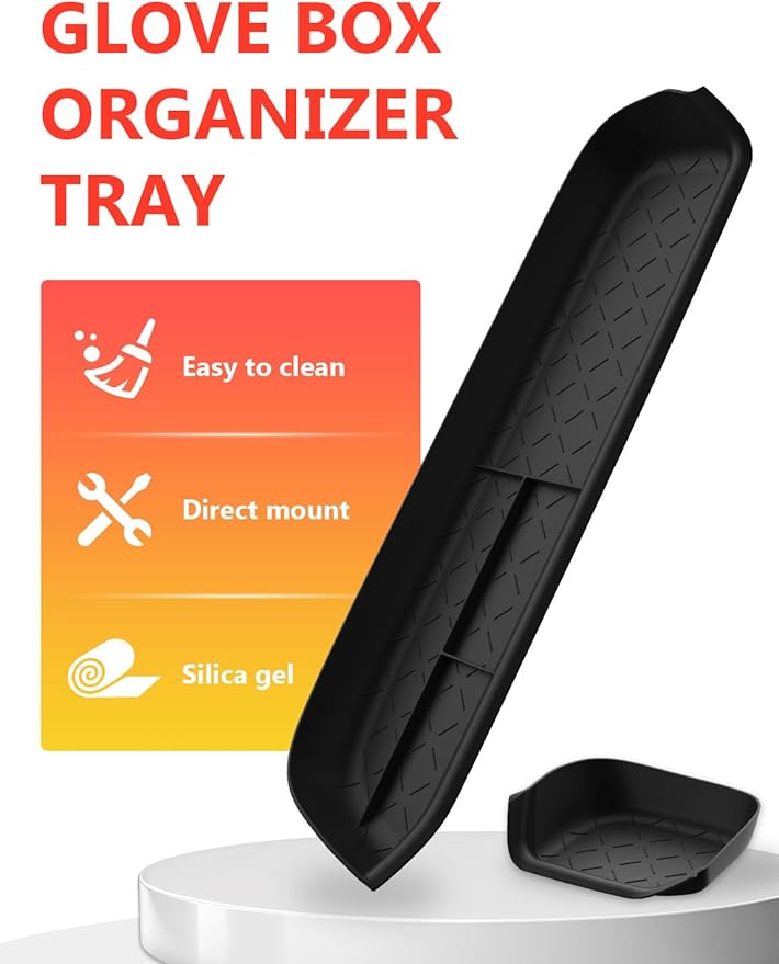 HZCZLO Storage Organizer Tray Compatible with Toyota RAV4 2025-2019 Accessories, Driver's Storage Insert Mat,Passenger Storage Organizer Silicone Mat for Toyota RAV4 2024-2020, 2Pcs