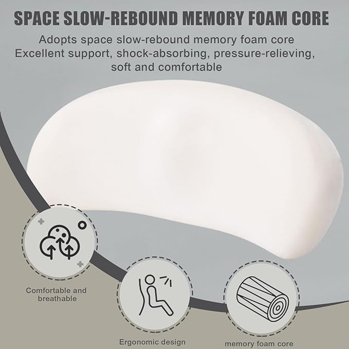 Car Seat Cushion, Memory Foam Vehicle Driver Seat Support Pillow for Back Pain Relief, Comfortable Lumbar Pillow for Driving, Office Chair, Wheelchair, Universal for SUV, Truck, RV (Gray)