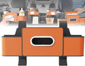 Car Organizers and Storage Box, 4 in 1 Multifunctional Car Organizer Back Seat with 2 Cup Holders & Tissue Box, Backseat Cars Organizer for Hold Phone, Snacks, Drinks, Handbag(Orange,1Pc)